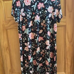 Old Navy Black Dress with Pink Floral Design